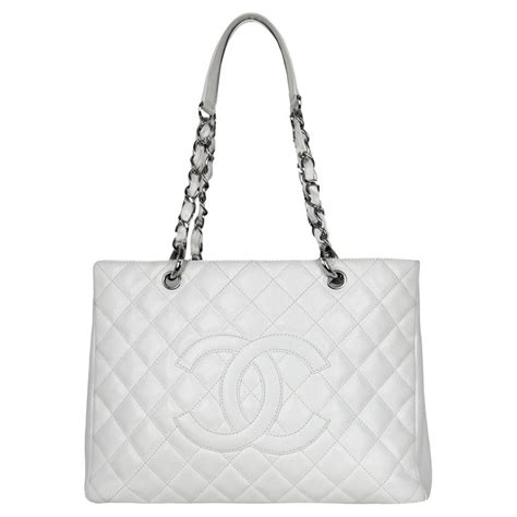 leather chanel tote|white chanel grand shopper tote.